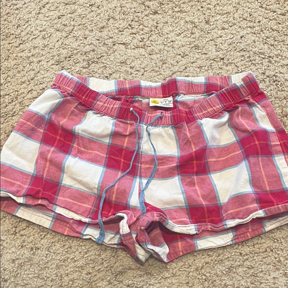 Life Is Good Pink Plaid Athletic Lounge Shorts